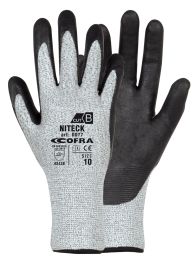 Rokavice Niteck najlon/nitril belo-črne št.9