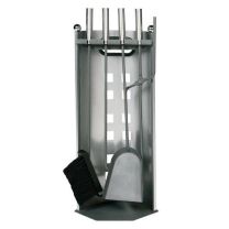 Pribor za kamin 4-delni, srebrni/antracit 23/58/15cm