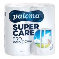 Brisače v roli, 1 sl., 190 list., 2/1, 28 cm, 100 % celuloza, bele,  Paloma Super Care Pro Window
 