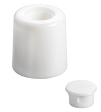 Zaustavljalec vrat FI26,5x29mm, plastičen, vijačni, bel (Pak=2kos) 
