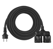 PODALJŠEK 2xšuko 10m vodnik 1,5mm2 GUMA IP44
