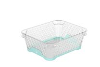 Košara mrežasta za shranjevanje Jonas z anti-slip funkcijo 20x16x7cm A6 pvc transparent modra (