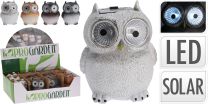 Figura vrtna sova led, 9 cm, Kop.