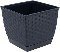 Lonček okrasni 145X145X126 MM RATOLLA SQUARE ANTHRACITE, Pros