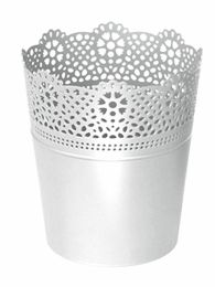 Okrasni lonček LACE-WHITE, Pro