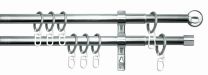 Karnisa antik optik, FI19/16mm, dolžina 120-230cm, izvlečna, 2-tirna, inox