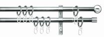 Karnisa antik optik, FI19/16mm, dolžina 200-350cm, izvlečna, 2-tirna, inox