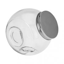 Doza steklena s kov. pokrovom 16x16xH16cm 1,5l  fi pokrov 9,4cm  (