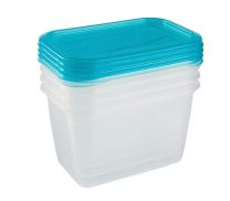Posoda za hrano Fredo ˝fresh˝ set 4x0,75l 15,5x10,5x8,5cm modra 
