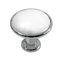 Ročaj pohištveni FI31x27mm, enovijačni, kromiran z belim porcelan polnilom