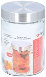 Doza steklena s pokrovom inox, Alpina, 1200 ml, 11x17cm *
