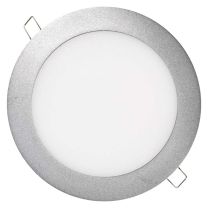 Panel LED okrogel vgradni 12W NW SREBRN 850lm 4000K 12.5x2cm IP20 A+