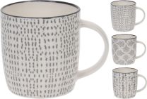 Lonček mug porcelan new bone 340cc raz. dekorji (