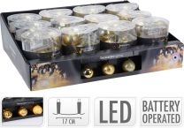 Lučke 10 led zlate 40 mm baterijske Koo.