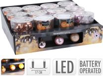 Lučke 10 led rožnate 40 mm baterijske, Koo.