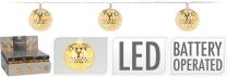 Lučke 10 led zlate kroglice toplo bele baterisjke, Koo.