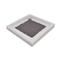 Podloga za tuš kad 50x50 cm PVC, BUBBLES sivo/rjava
