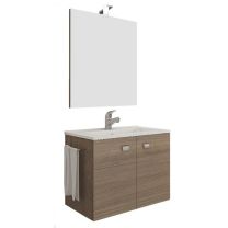 Kopalniški sestav ZAFFIRO 60 omarica z umivalnikom (š.:62cm, g.:37cm), ogledalo z LED svetilko, hrast dim.