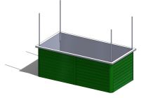 Visoka greda ( inox+ bar. pločevina zelena ) 2m x 1m x 1m, KARODI