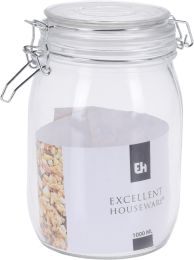 Doza steklena s pokrovom na clip 1000ml 20x11cm 

