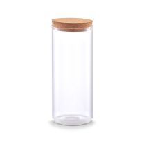 Doza steklena 1400ml z pokrovom iz plute, 9,5x23, 
