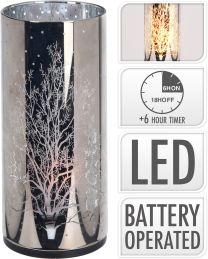 Svečnik srebrn led, 15cm, Koo.