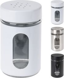 Doza za sol & poper, 94ml, steklo/kovina 
