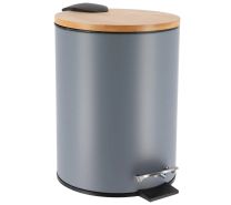 Koš za smeti 2,5 l, s pedalom, Tendance, bambus/siva