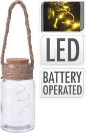 Svečnik z led lučkami na baterije, 15 cm, Koop.