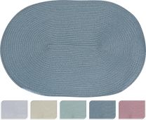 Pogrinjek, namizni oval 44x29cm pleten, pastel barve (