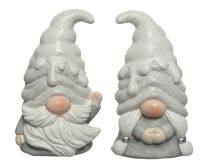 Figura božična palček bel, 12,5cm, Kaem.