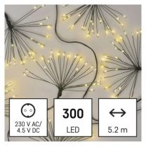 LUČKE nov. FIREWORKS 300LED Toplo bela 5,2m+3m+ časovnik IP44