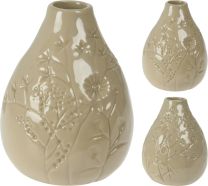Vaza z dekorjem krem, 12cm
