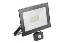Reflektor LED G-TECH s senzorjem 50W, 5000lm 4000K ČRN IP65