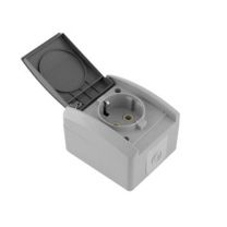 Vtičnica vijačna 16A/250V Q OG N/O siva IP54