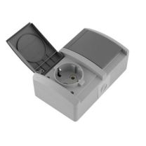 Vtičnica vijačna dvojna 16A/250V Q OG N/O siva IP54