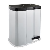 Koš za smeti Gunnar 7+15l, 39,5x29x43,5cm, light silver