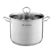 Lonec visok 6,8l, Acero, 22cm, inox, steklen pokrov, ind.