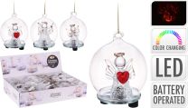 Angelček v steklu z led lučko, 6cm