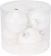 Bučke novoletne bele steklene, set 6 kom/80 mm, Koo.