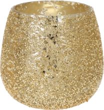 Svečnik glitter 8cm, zlat
