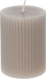 Sveča rebrasta Pillar 8cm, temno siva
