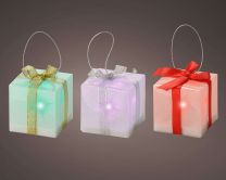 Darilo z LED lučko, 5x5x5cm, 3 barve
