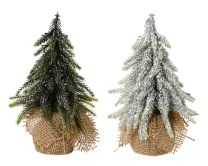 Smrečica novoletna zasnežena v juti, 20 cm, Kaem.