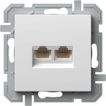 VTIČNICA CAT5e KS dvojna 2xRJ45 8/8 bela LOGIQ brez okvirja