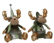 Figura božična jelenček zeleno/rjav 39 cm, Kaem.