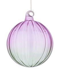 Bučka novoletna steklo viola/zelena, fi 100 mm, Bizz.