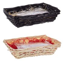 Košarica z slamo kvadrat 30 x 22, črna ali natur
