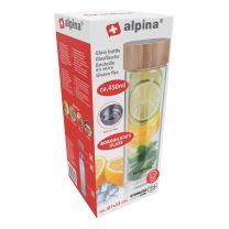 Steklenica za vodo s čajnim filtrom, 450ml, borosilik. steklo
