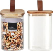 Doza z lesenim pokrovom 1150ml 
